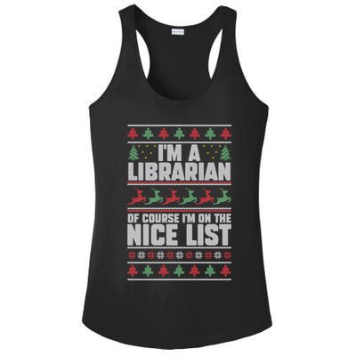 I'm A Librarian Of Course I'm On The Nice List Xmas Book Fan Gift Ladies PosiCharge Competitor Racerback Tank