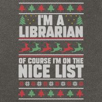 I'm A Librarian Of Course I'm On The Nice List Xmas Book Fan Gift Cotton Canvas Backpack