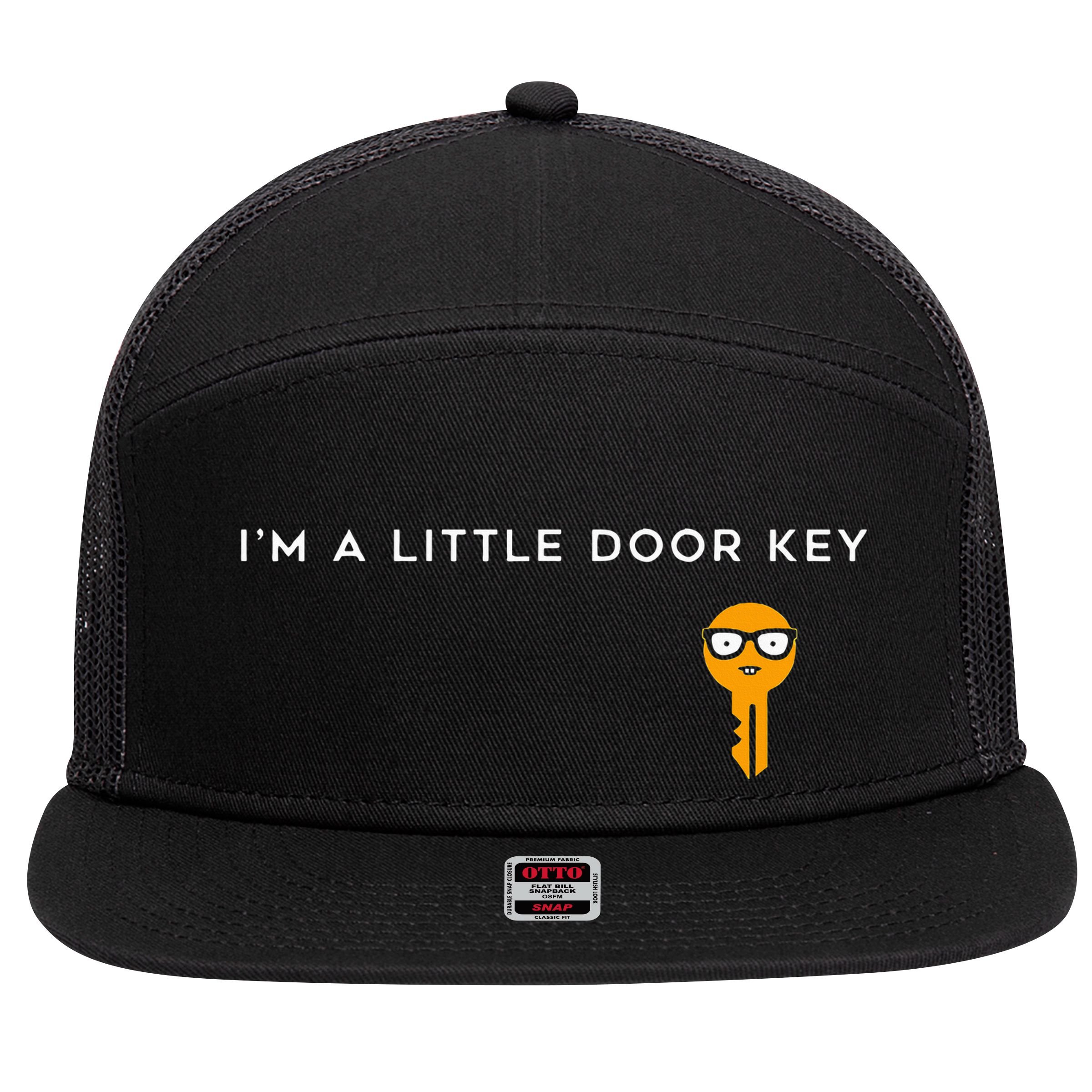 IM A Little Door Key Nerdy Bad Dorky Mom Dad Funny 7 Panel Mesh Trucker Snapback Hat