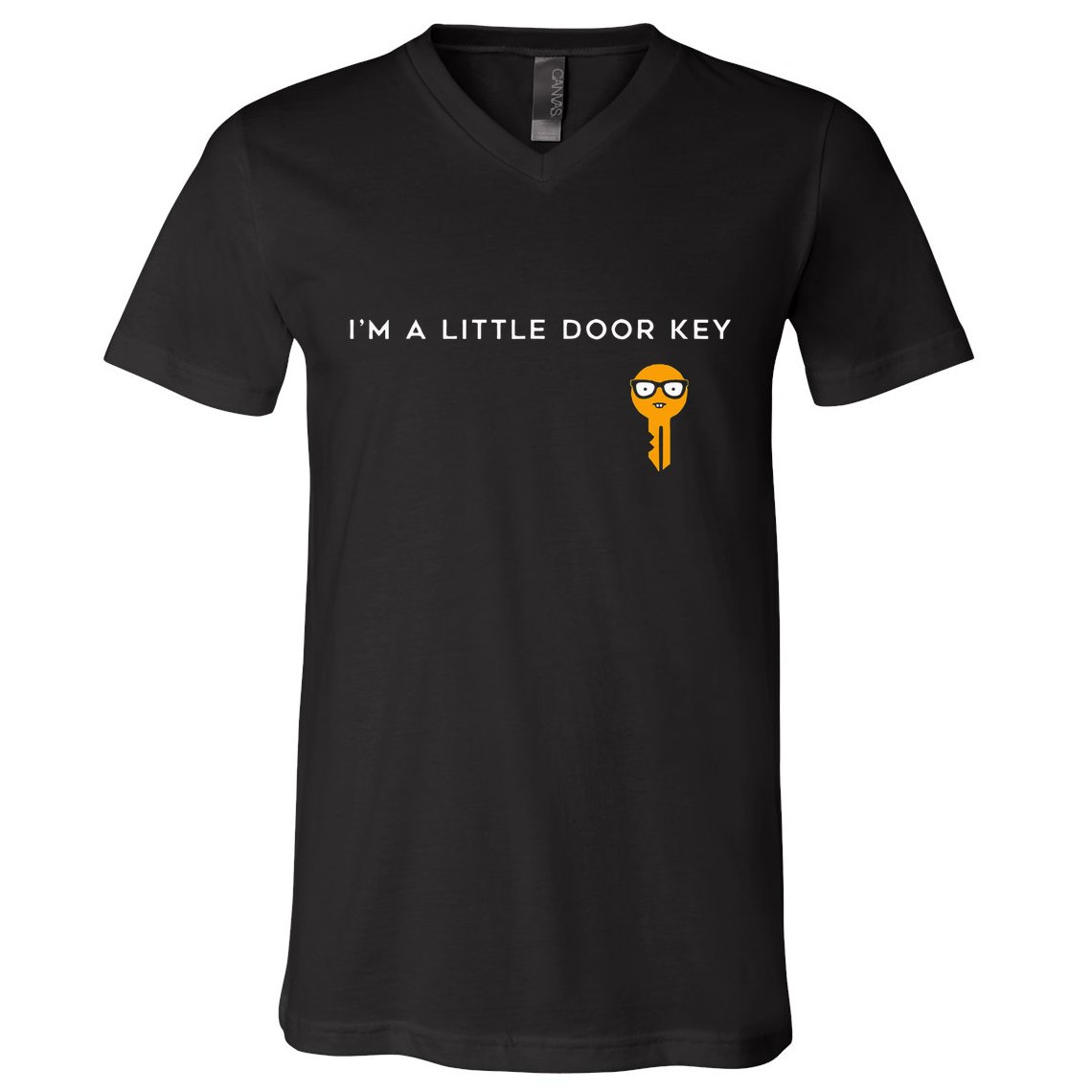IM A Little Door Key Nerdy Bad Dorky Mom Dad Funny V-Neck T-Shirt