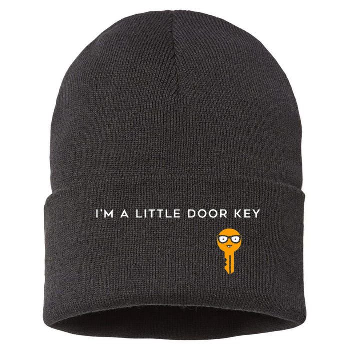 IM A Little Door Key Nerdy Bad Dorky Mom Dad Funny Sustainable Knit Beanie