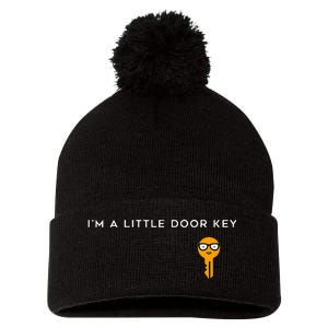 IM A Little Door Key Nerdy Bad Dorky Mom Dad Funny Pom Pom 12in Knit Beanie