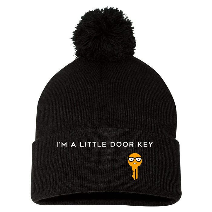 IM A Little Door Key Nerdy Bad Dorky Mom Dad Funny Pom Pom 12in Knit Beanie