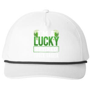 I’m A Lucky Retired Truck Driver Funny St Paddy's Day Funny Gift Snapback Five-Panel Rope Hat