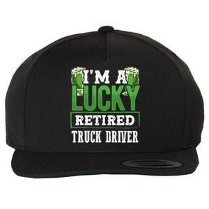 I’m A Lucky Retired Truck Driver Funny St Paddy's Day Funny Gift Wool Snapback Cap