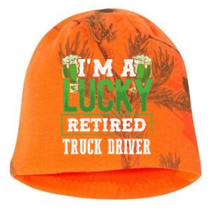 I’m A Lucky Retired Truck Driver Funny St Paddy's Day Funny Gift Kati - Camo Knit Beanie