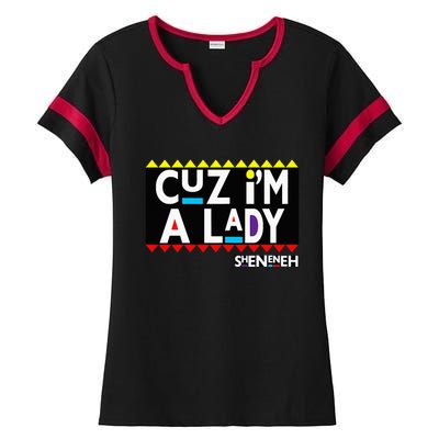 Im A Lady 90s Black Sitcom Lover Urban Clothing Ladies Halftime Notch Neck Tee