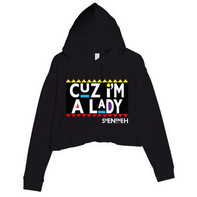 Im A Lady 90s Black Sitcom Lover Urban Clothing Crop Fleece Hoodie