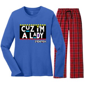 Im A Lady 90s Black Sitcom Lover Urban Clothing Women's Long Sleeve Flannel Pajama Set 