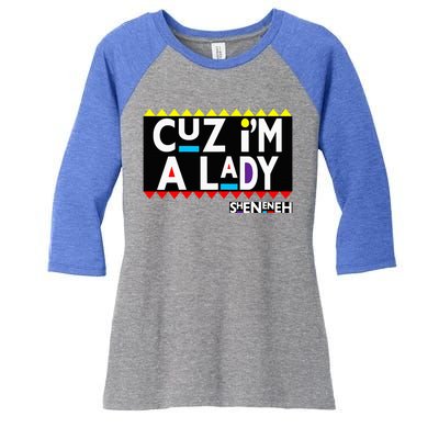 Im A Lady 90s Black Sitcom Lover Urban Clothing Women's Tri-Blend 3/4-Sleeve Raglan Shirt