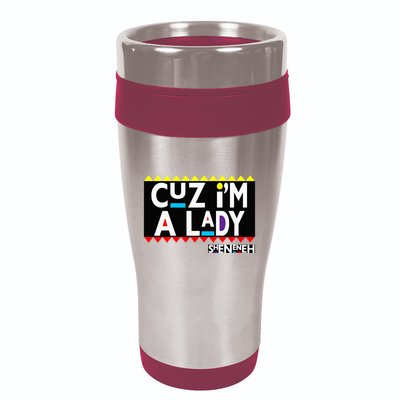Im A Lady 90s Black Sitcom Lover Urban Clothing 16oz Travel Tumbler