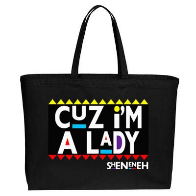 Im A Lady 90s Black Sitcom Lover Urban Clothing Cotton Canvas Jumbo Tote