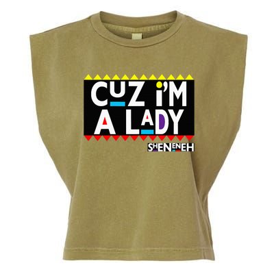 Im A Lady 90s Black Sitcom Lover Urban Clothing Garment-Dyed Women's Muscle Tee