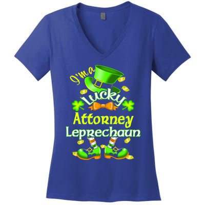 I'm A Lucky Attorney St Patrick's Leprechaun Costume Cute Gift Women's V-Neck T-Shirt