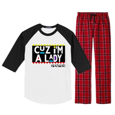 Im A Lady 90s Black Sitcom Lover Urban Clothing Raglan Sleeve Pajama Set