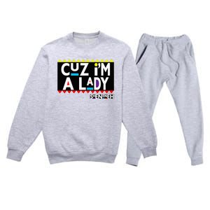 Im A Lady 90s Black Sitcom Lover Urban Clothing Premium Crewneck Sweatsuit Set