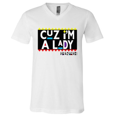 Im A Lady 90s Black Sitcom Lover Urban Clothing V-Neck T-Shirt