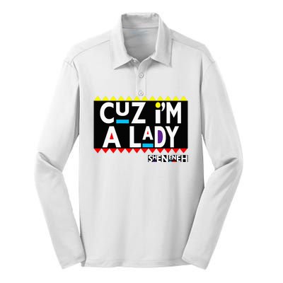 Im A Lady 90s Black Sitcom Lover Urban Clothing Silk Touch Performance Long Sleeve Polo