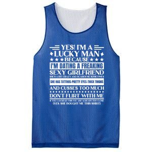 I'm A Lucky Because Dating A Girlfriend Meaningful Gift Mesh Reversible Basketball Jersey Tank