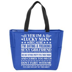 I'm A Lucky Because Dating A Girlfriend Meaningful Gift Zip Tote Bag