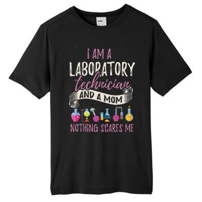 I Am Laboratory Technician And A Mom Nothing Scares Me Tall Fusion ChromaSoft Performance T-Shirt