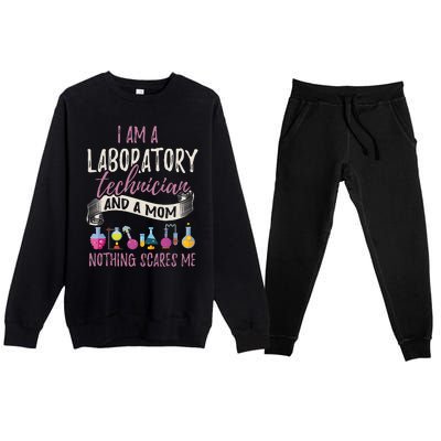 I Am Laboratory Technician And A Mom Nothing Scares Me Premium Crewneck Sweatsuit Set