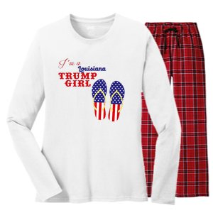 Im A Louisiana Trump Girl 2024 Women's Long Sleeve Flannel Pajama Set 