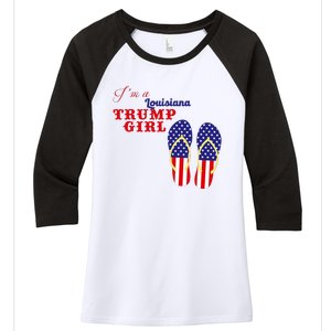 Im A Louisiana Trump Girl 2024 Women's Tri-Blend 3/4-Sleeve Raglan Shirt