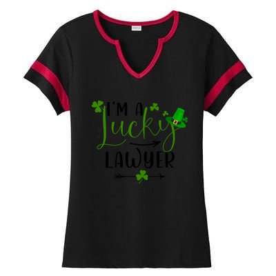 I'm A Lucky Lawyer Funny Matching Family St Patricks Day Funny Gift Ladies Halftime Notch Neck Tee