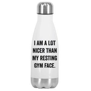 Im A Lot Nicer Than My Resting Gym Face Funny Fitness Stainless Steel Insulated Water Bottle