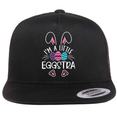 I’m A Little Eggstra Funny Easter Bunny Cute Flat Bill Trucker Hat