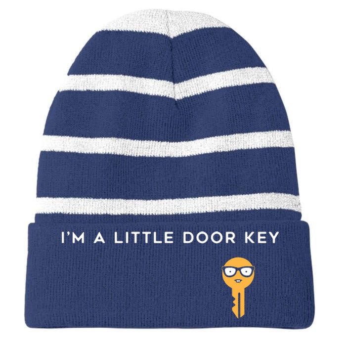 I'm A Little Door Key Striped Beanie with Solid Band