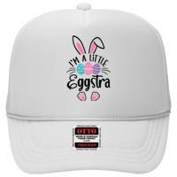 I’m A Little Eggstra Happy Easter Day High Crown Mesh Back Trucker Hat