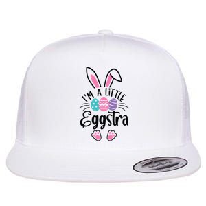 I’m A Little Eggstra Happy Easter Day Flat Bill Trucker Hat