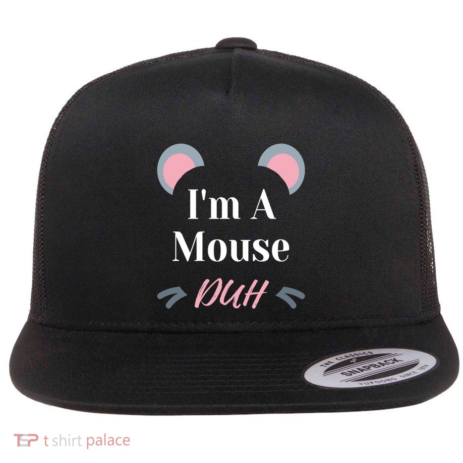 IM A Mouse Duh Easy Halloween Costume Funny Cute Gift Flatbill Hat