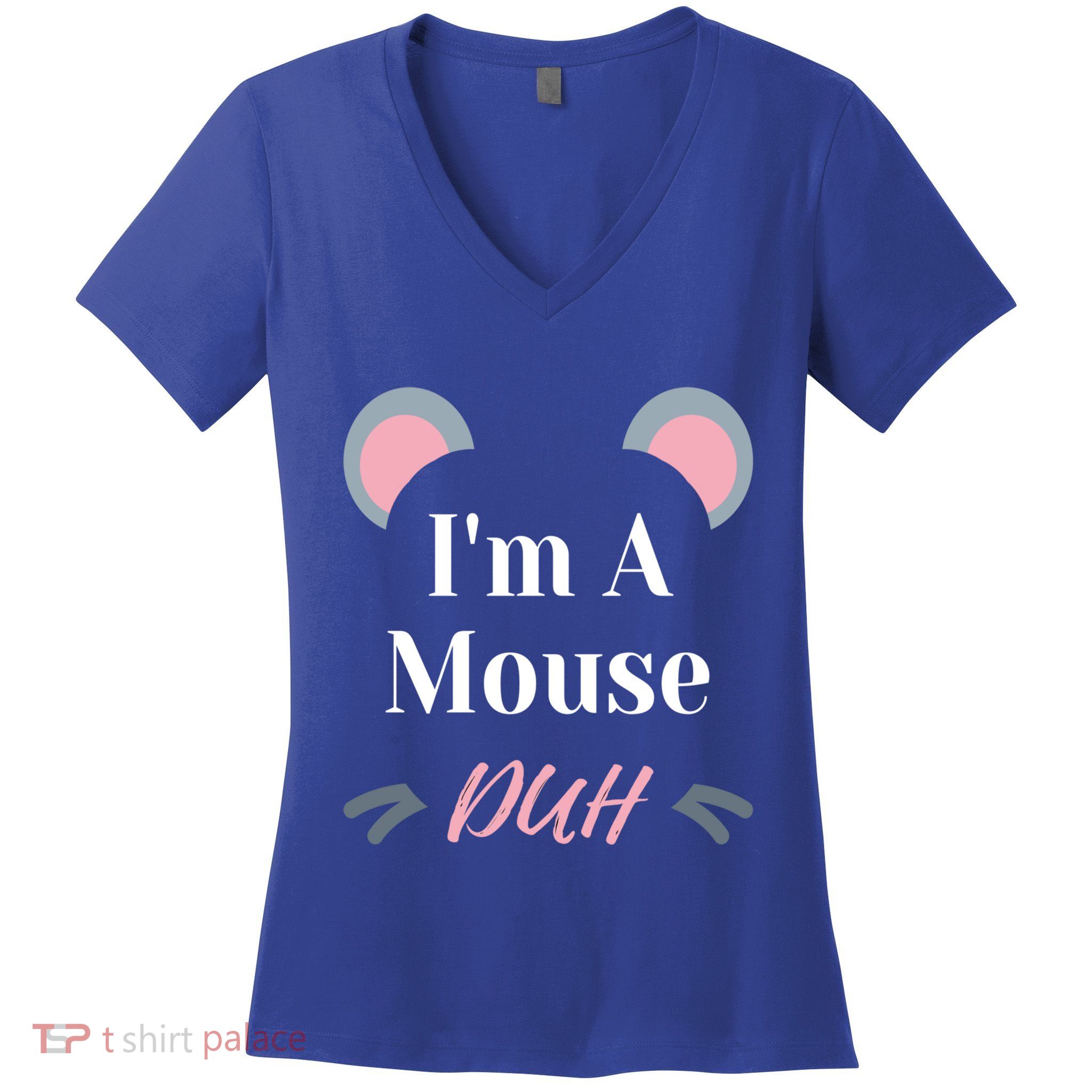 IM A Mouse Duh Easy Halloween Costume Funny Cute Gift Women's V-Neck T-Shirt