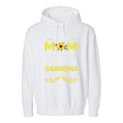 I'm A Mom Grandma Great Nothing Scares Me Mothers Day Gifts Garment-Dyed Fleece Hoodie