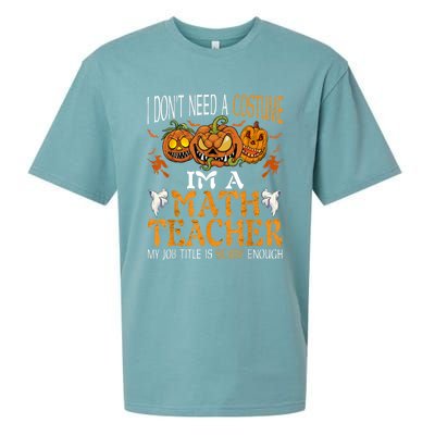 I’m A Math Teacher My Job Title Is Scary Enough Halloween Sueded Cloud Jersey T-Shirt