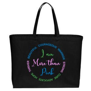 I Am More Than Pink Breast Cancer Awareness Cotton Canvas Jumbo Tote