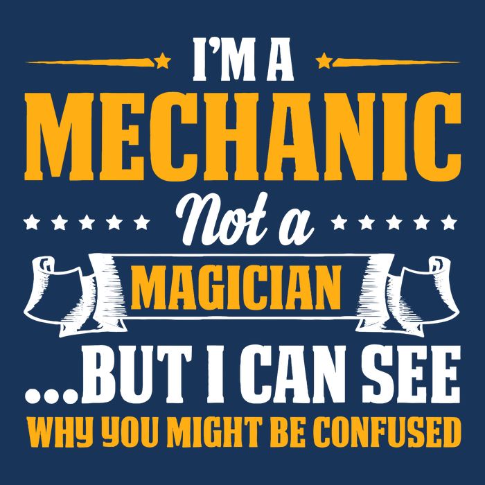 IM A Mechanic Not A Magician Be Confused 7 Panel Mesh Trucker Snapback Hat
