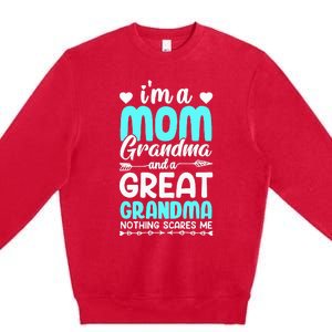 I'm A Mom Grandma And A Great Grandma mother Premium Crewneck Sweatshirt