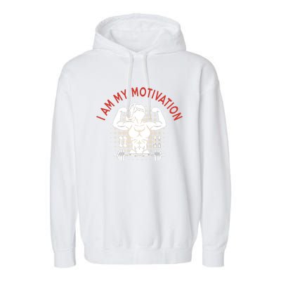 I Am My Motivation Fitness Graphic Garment-Dyed Fleece Hoodie