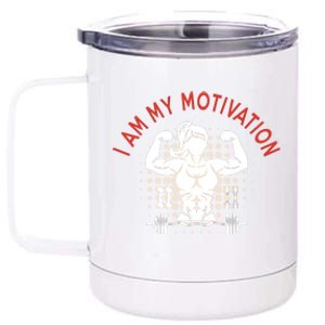 I Am My Motivation Fitness Graphic 12 oz Stainless Steel Tumbler Cup