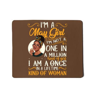 Im A May Girl Black Women Taurus Mousepad