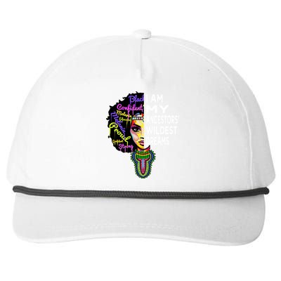 I Am My Ancestors Wildest Dreams Cute Gift Black History Month Gift Snapback Five-Panel Rope Hat