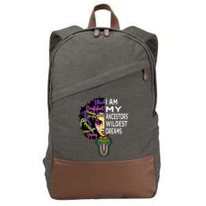 I Am My Ancestors Wildest Dreams Cute Gift Black History Month Gift Cotton Canvas Backpack