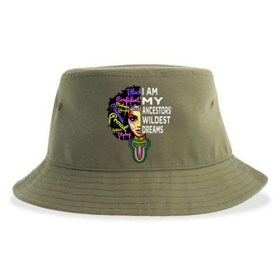 I Am My Ancestors Wildest Dreams Cute Gift Black History Month Gift Sustainable Bucket Hat