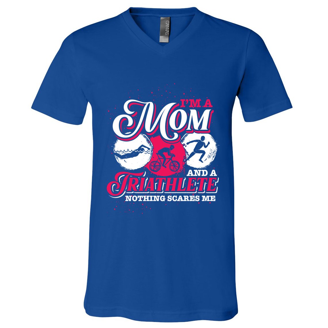 Im A Mom And A Triathlete Triathlon Cute Gift V-Neck T-Shirt