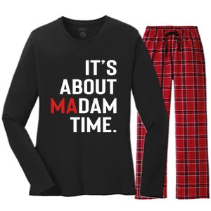 ItS About Madam Time Women's Long Sleeve Flannel Pajama Set 