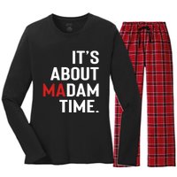 ItS About Madam Time Women's Long Sleeve Flannel Pajama Set 